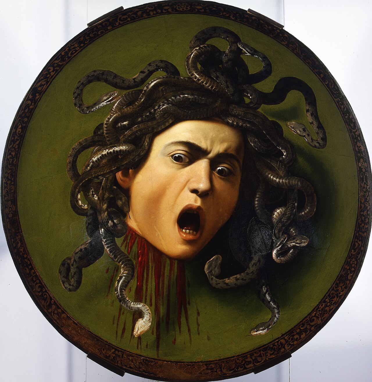 Medusa by Caravaggio, depicting the severed head of the Gorgon Medusa