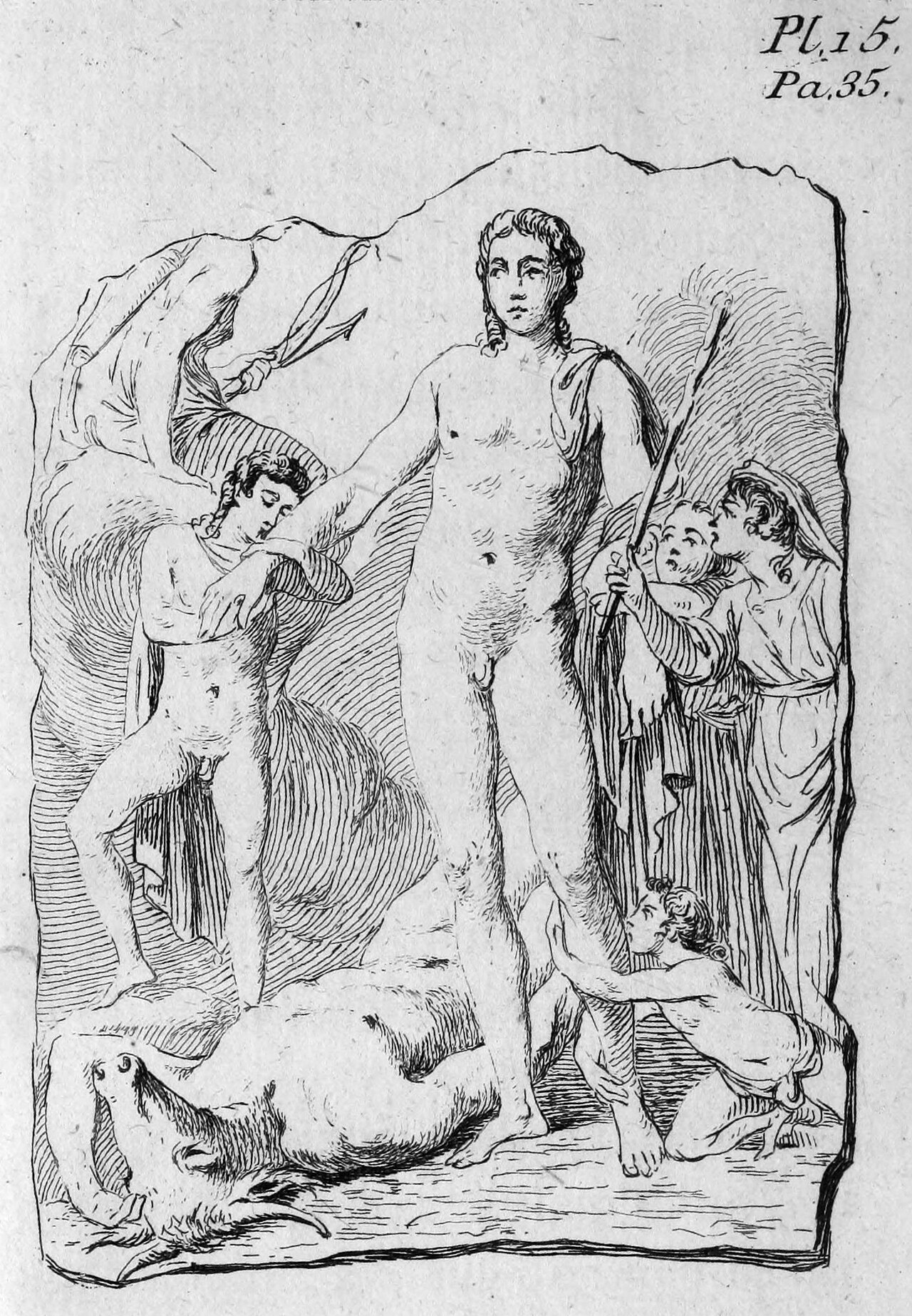 Ancient Roman fresco from Herculaneum showing Theseus after slaying the Minotaur