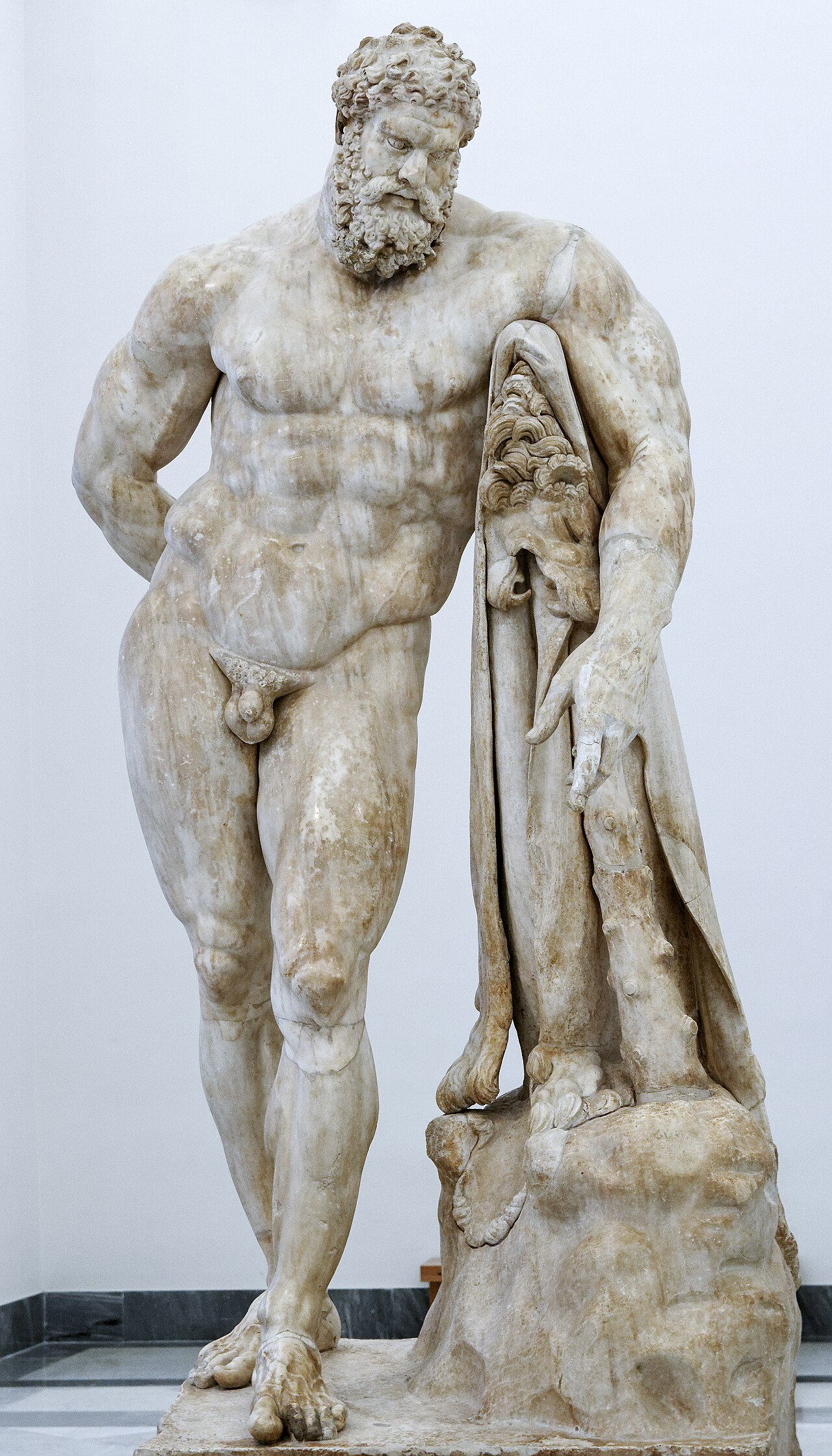 The Farnese Hercules, a colossal ancient Greek marble statue at the Naples National Archaeological Museum